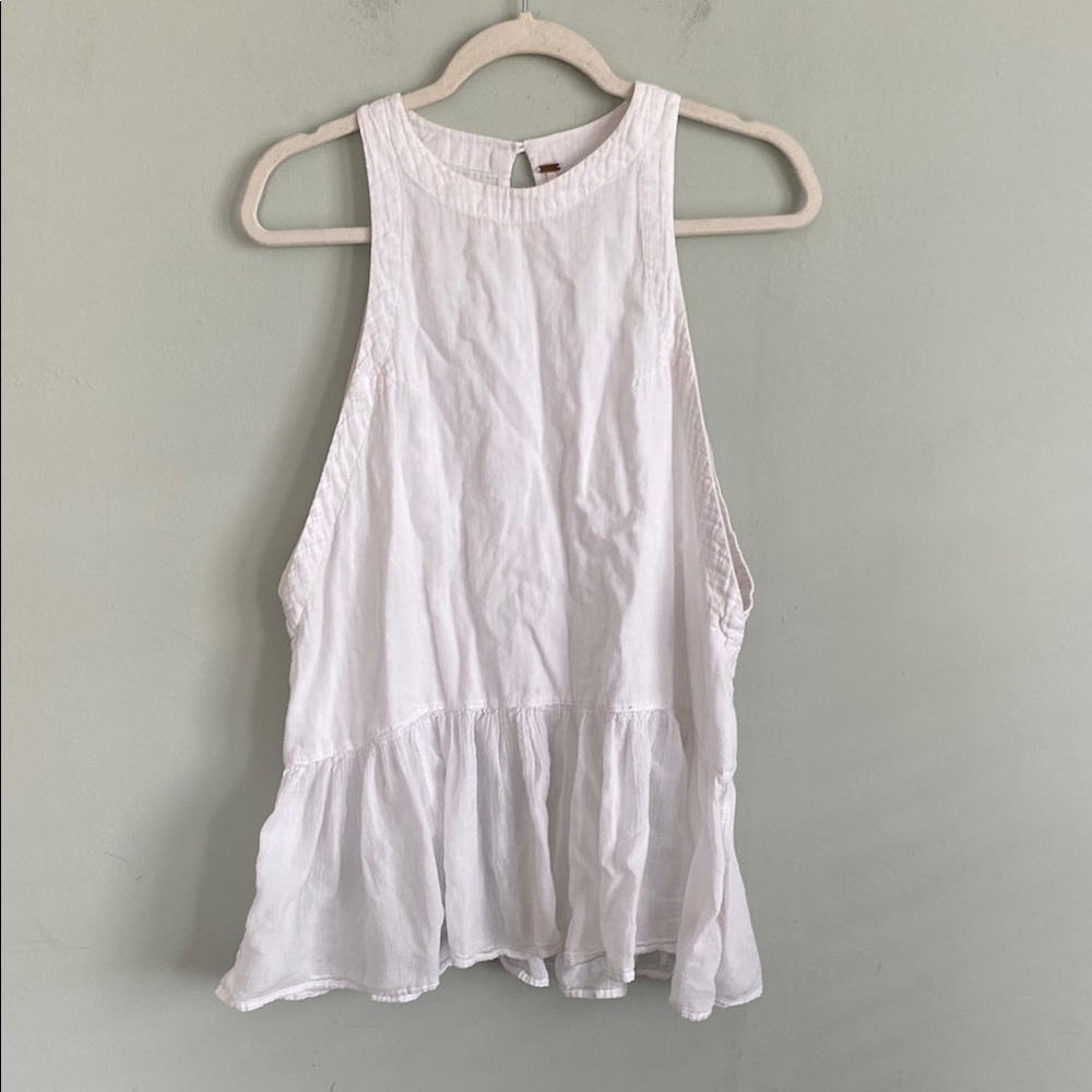 Free People Women’s White oversized high neck tank top size S size M